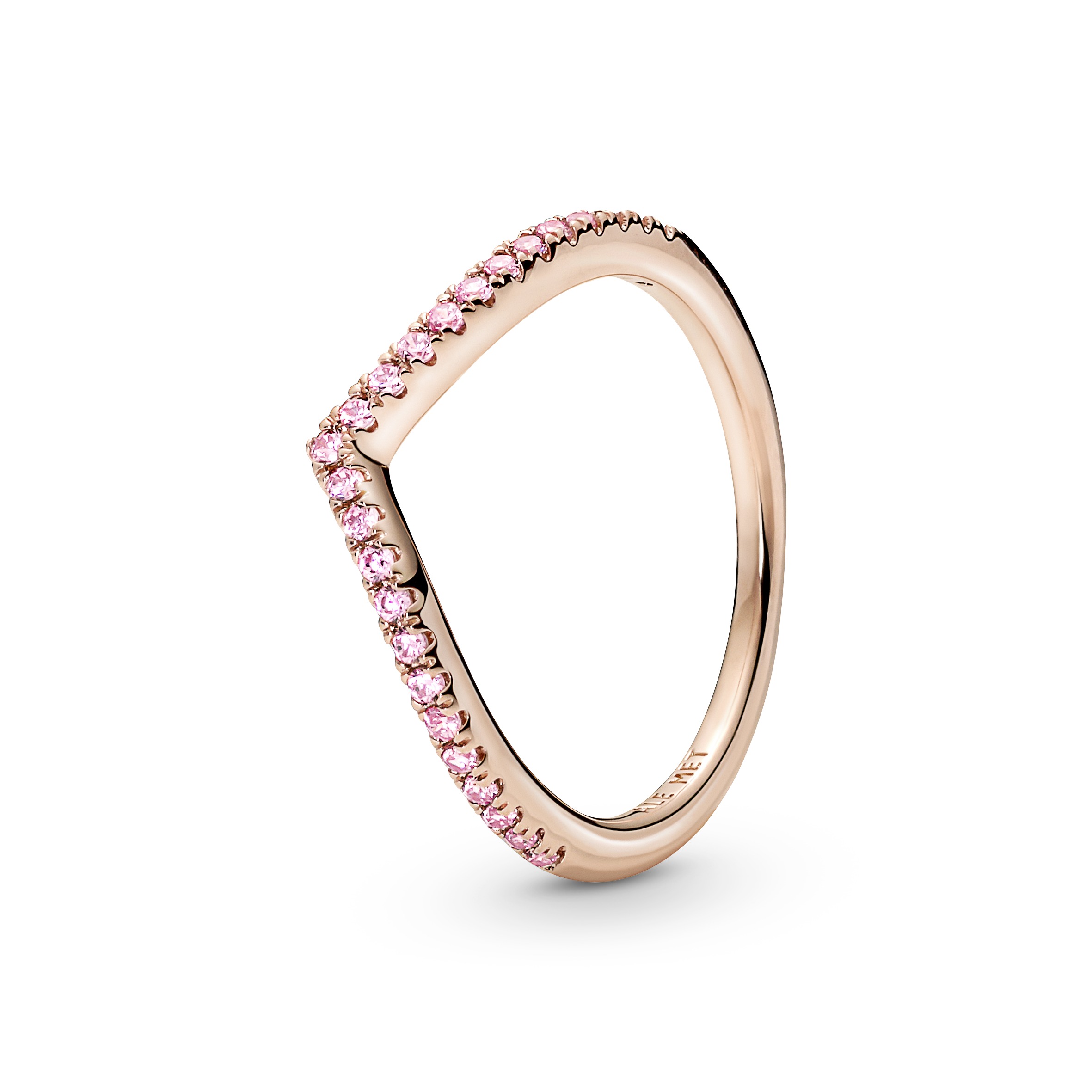 Wishbone 14k rose gold-plated ring with fancy fair