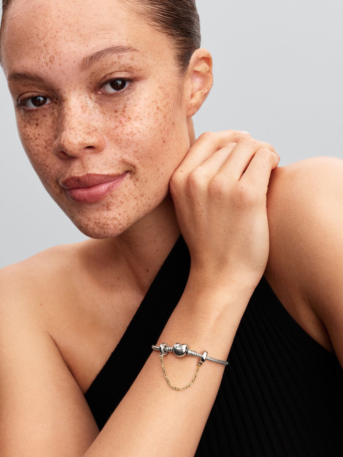 Sterling silver and 14k gold-plated safety chain