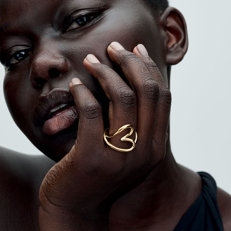 Heart 14k gold-plated ring