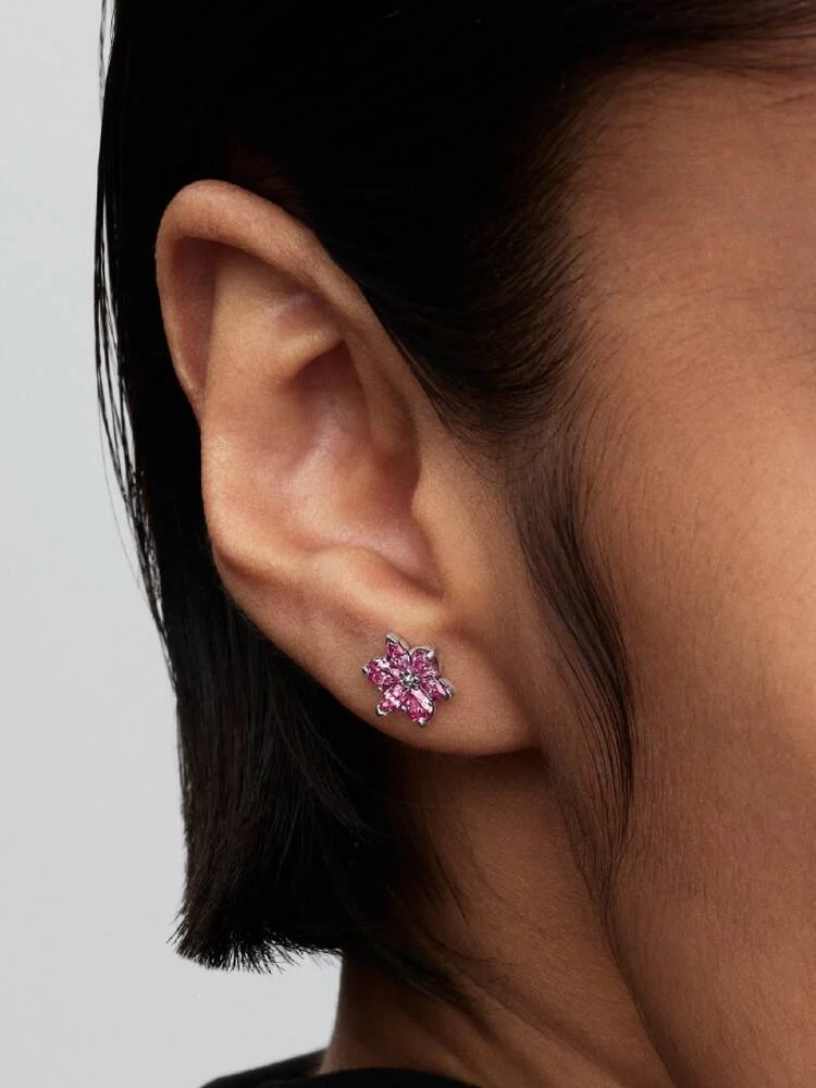 Herbarium cluster sterling silver stud earrings wi