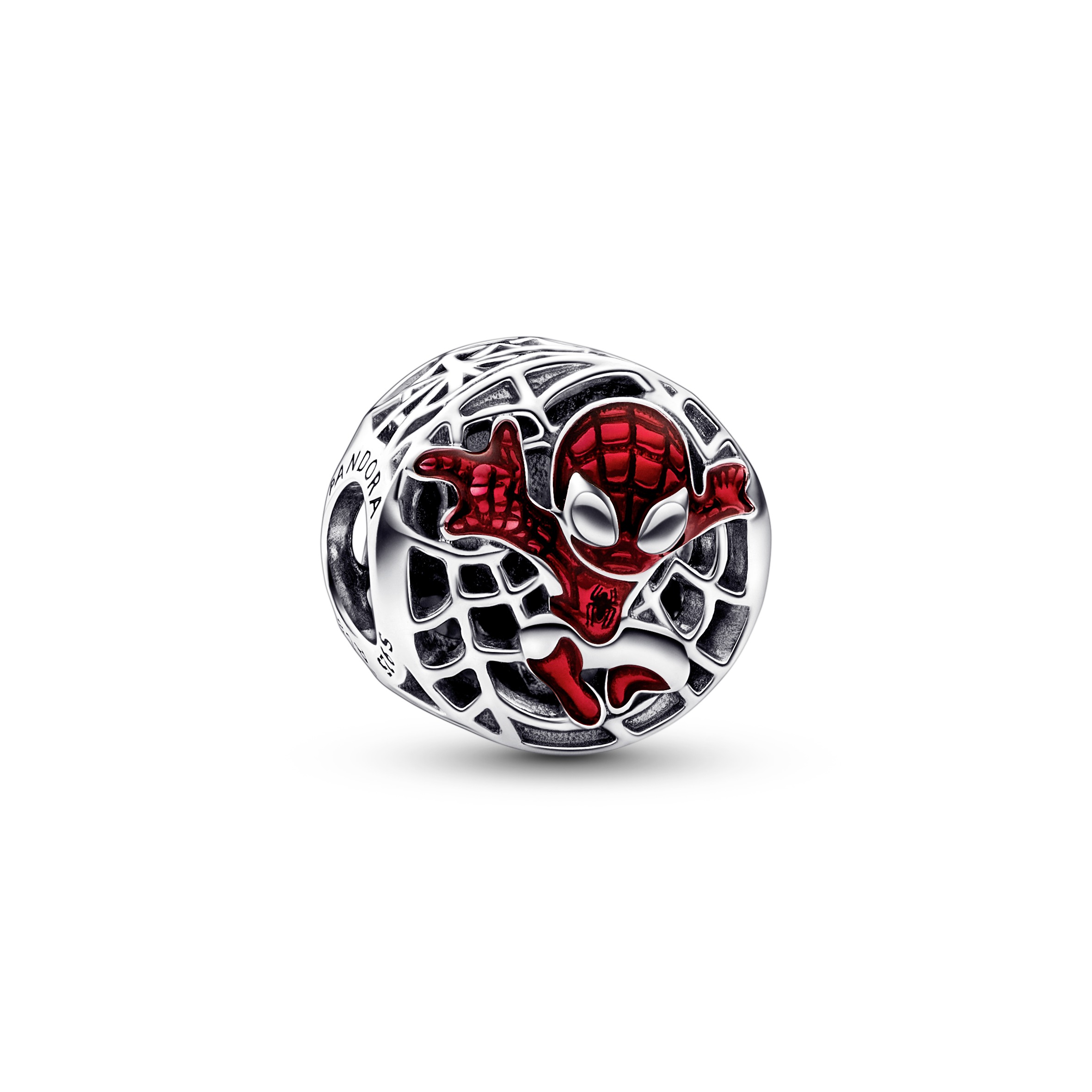 Marvel Spider-Man sterling silver charm with black