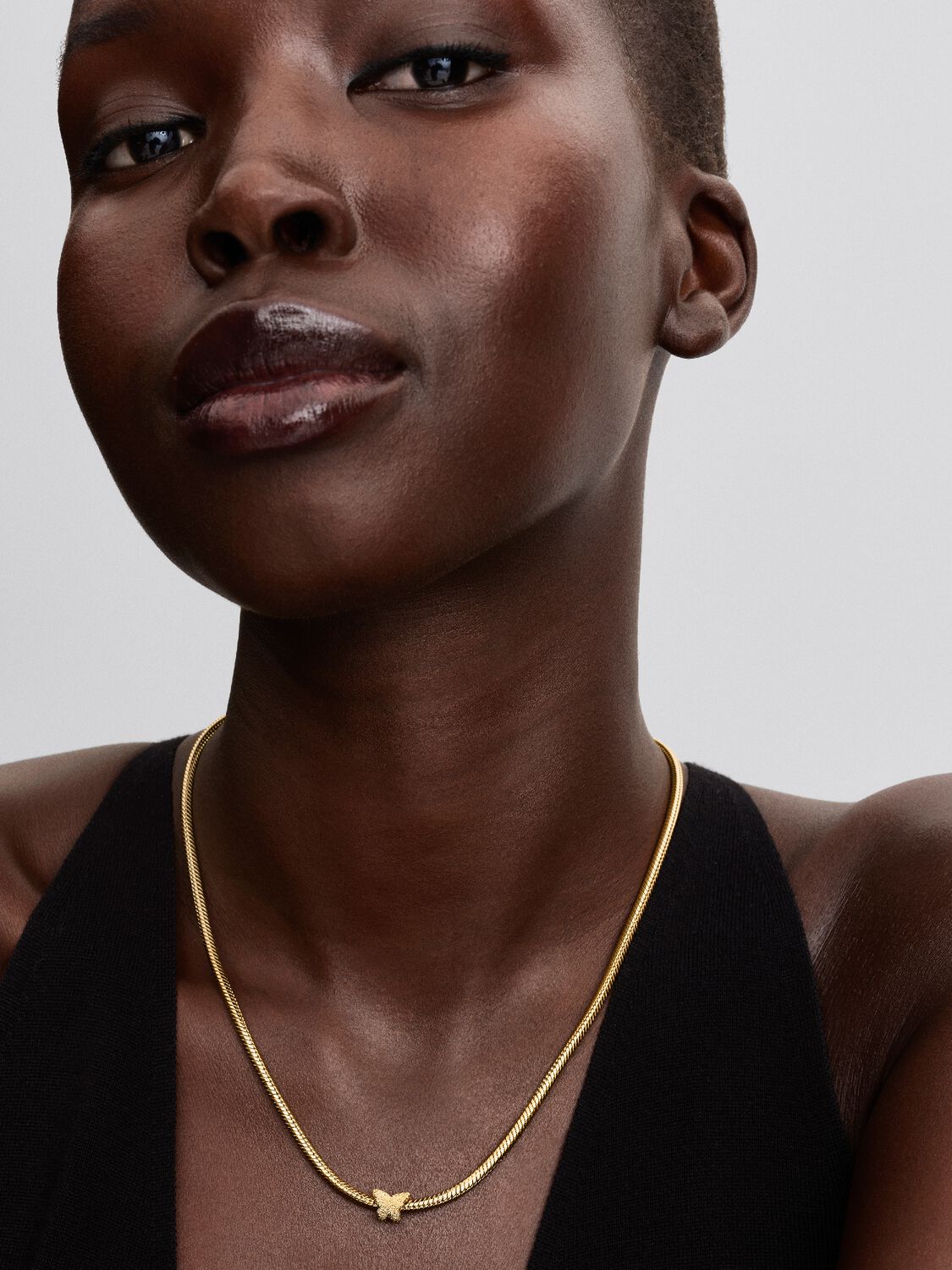 Textured butterfly 14k gold-plated mini charm