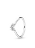 Tiara wishbone sterling silver ring with clear cub