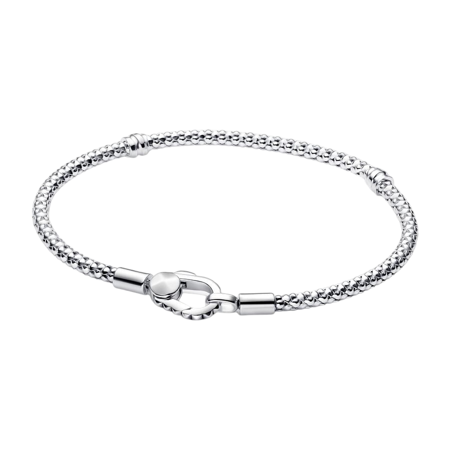 Studded chain sterling silver bracelet