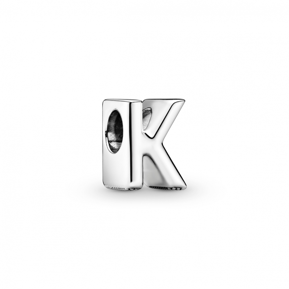 Letter K silver charm
