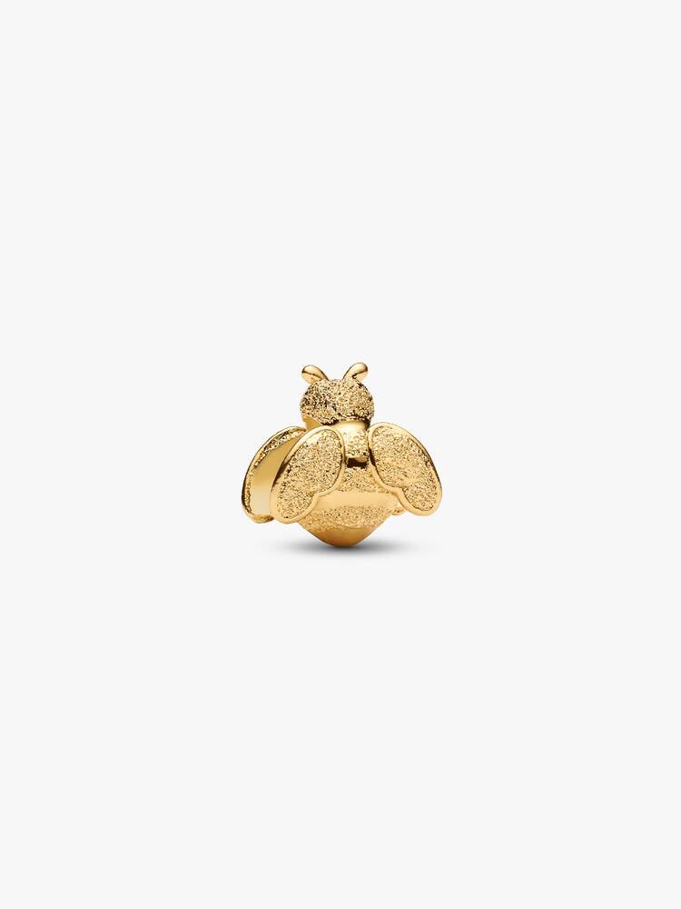 Textured bee 14k gold-plated mini charm