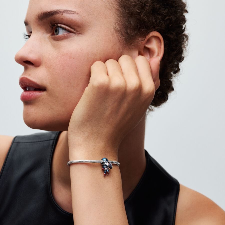 Marvel Captain America sterling silver charm with 