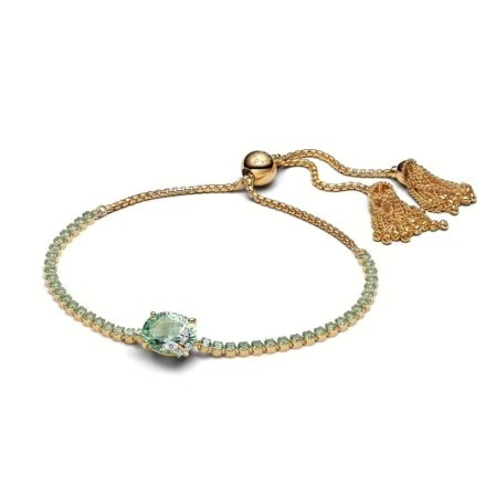 Butterfly 14k gold-plated slider tennis bracelet w