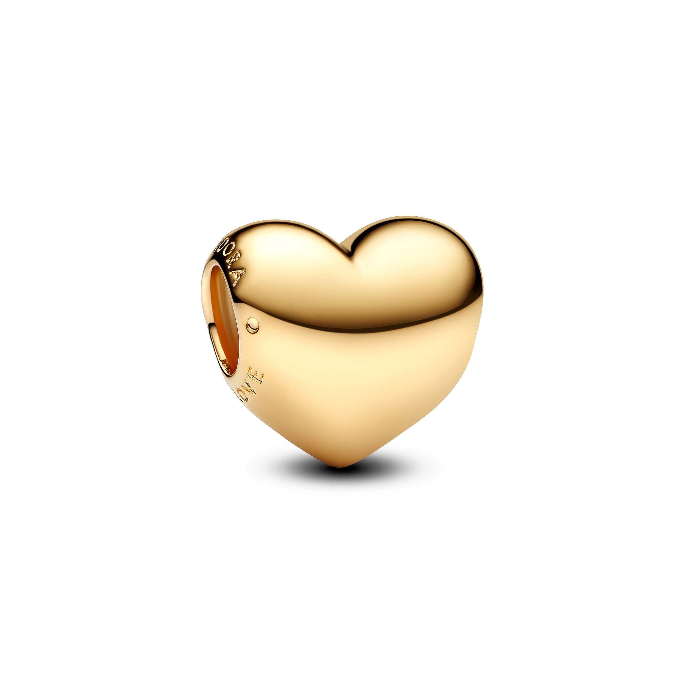 Engravable medium heart 14k gold-plated charm