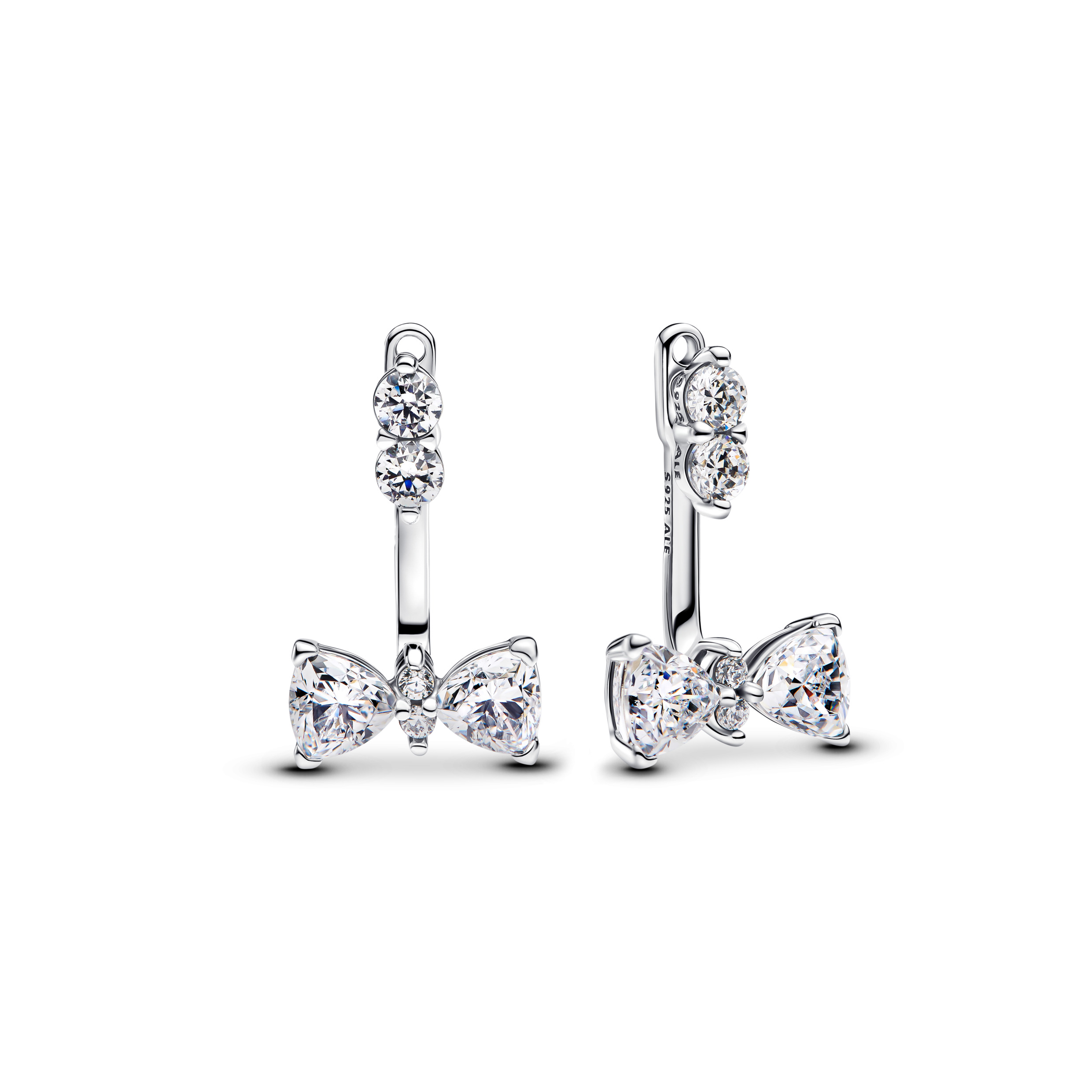 Sterling silver stud earrings with clear cubic zir