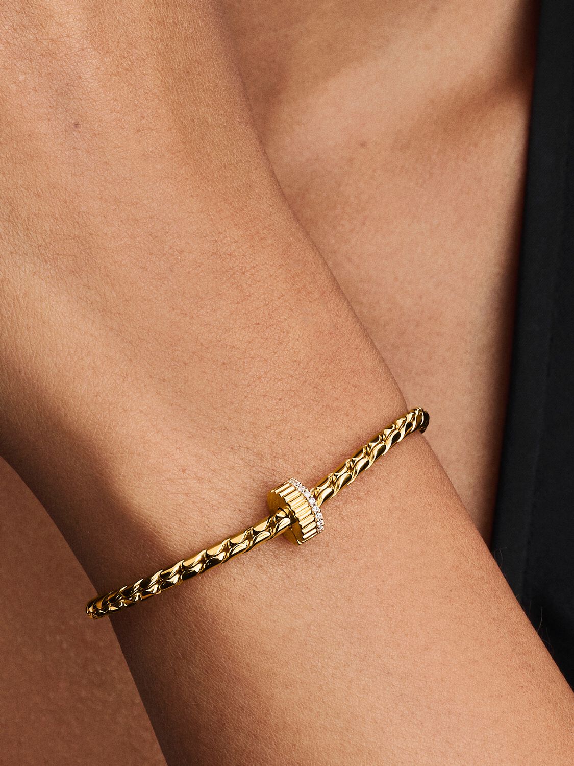 14k gold-plated clip with clear cubic zirconia and