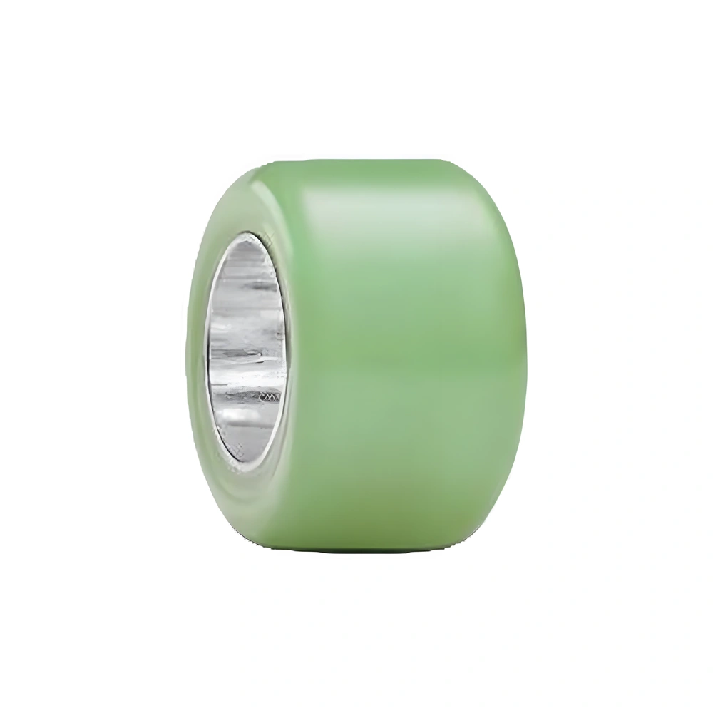 Sterling silver mini charm with green Murano glass